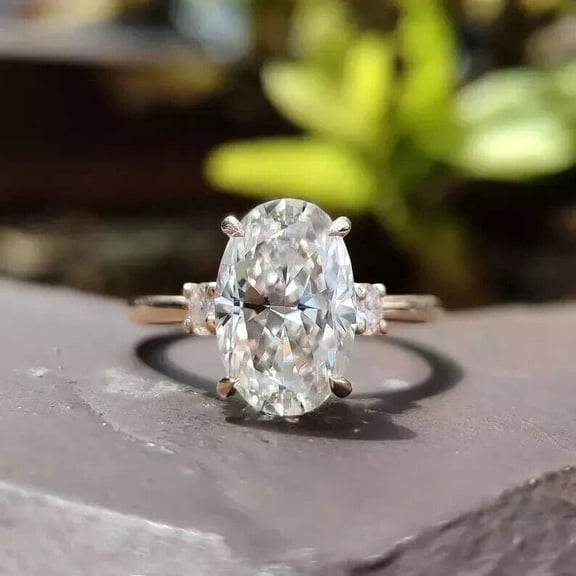 NYS Jewellrs 14K Rose Gold Plated 2.00 Ct Oval Cut White Diamond Christmas Wedding Engagement Thanksgiving Halo Ring 925 Sterling Silver For Women's -10