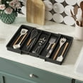 thumbnail image 4 of Lifewit Utensil Organizer for Kitchen Drawers, Expandable Cooking Utensil Tray, Adjustable Cutlery Silverware Flatware Holder, Plastic Kitchen Spatula Tools and Gadgets Storage Divider, Large, Black, 4 of 10