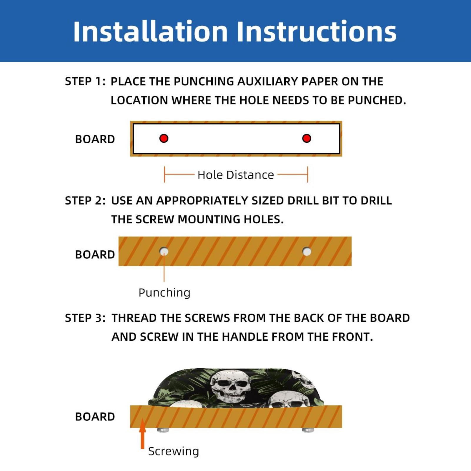 PhooArto 6 Pcs Cup Drawer Pulls, Tropical Palm Leaves Skulls Pattern Shell Shape Handles Cabinet Knobs for Dresser Cupboard Closet Wardrobe with Screws