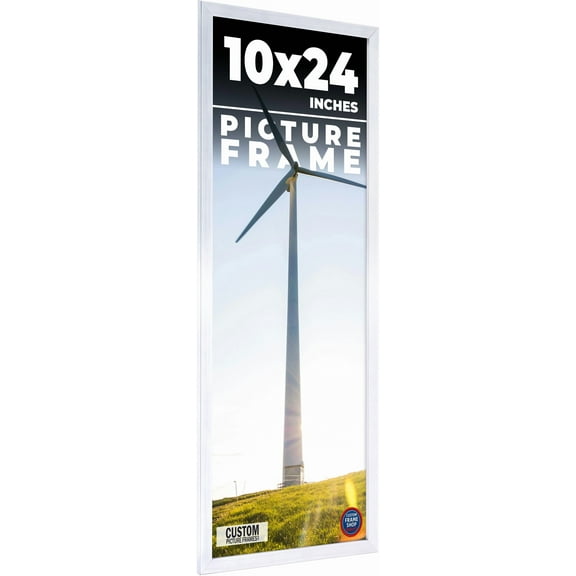 10x24 Frame Silver Real Wood Picture Frame Width 0.75 inches | Interior Frame Depth 0.5 inches |