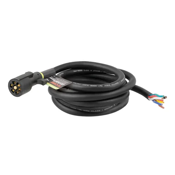 CURT 56603 Replacement 7-Pin RV Blade Trailer Wiring Harness Plug, 10-Foot Blunt-Cut Wires