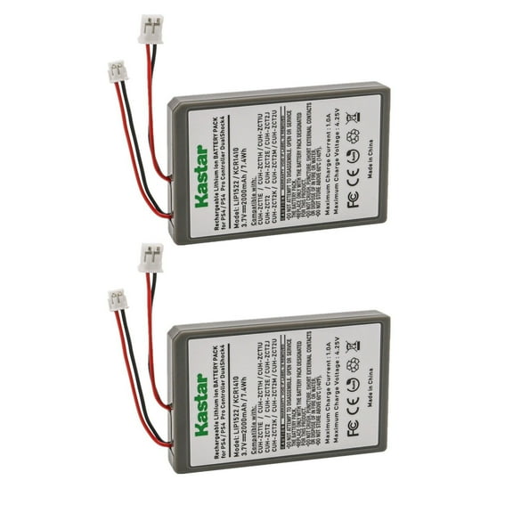 Kastar 2-Pack PS4 Battery Replacement for Sony LIP1522/KCR1410 Battery, Sony Playstation CUH-ZCT1E CUH-ZCT1H CUH-ZCT1H/B CUH-ZCT1H/R CUH-ZCT1U, CUH-ZCT2 CUH-ZCT2E CUH-ZCT2U