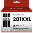 thumbnail image 1 of Cartucho de tinta ALLWORK CLI-281XXL para Canon, 3 unidades, color negro, 1 of 6