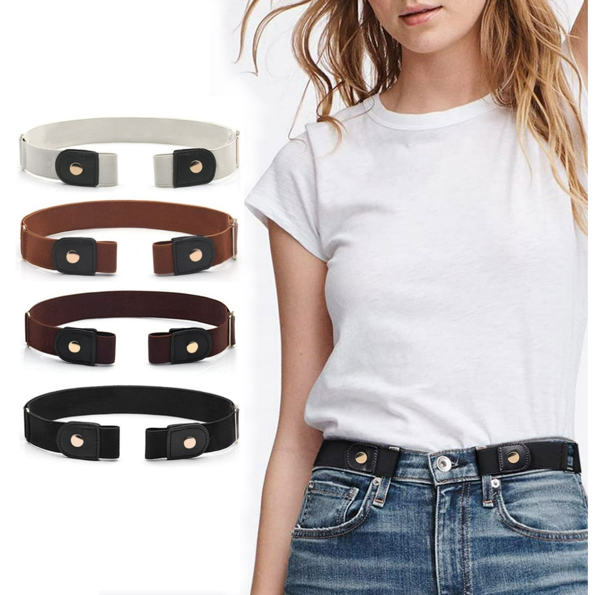 Buy Buckle Free Comfortable Elastic Belt for Women or Men, Buckle-less No  Bulge No Hassle Invisible Belts by WHIPPY at