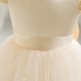 thumbnail image 6 of IBTOM CASTLE Toddler Baby Girls Flower Bowknot V Back Tutu Dress Baby Princess Wedding Bridesmaid Birthday Party Pageant Baptism Formal Dresses 18-24 Months Champagne, 6 of 8