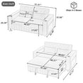 thumbnail image 2 of NEW Modern Pull-Out Sofa Bed with 3 Reclining Positions – Compact 61.4 Inch Loveseat Sofa Bed, Side Pockets & Cup Holders, Eucalyptus Wood Frame Chenille Upholstery, 2 of 7