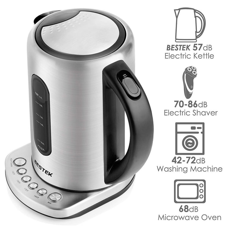 Large Digital Electric Tea Kettle, 1.7L - Stainless Steel 