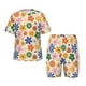 thumbnail image 1 of Fotbe Groovy Daisy Flowers Pijama Estampada de 2 Piezas para Niños – Ropa de Dormir de Manga Corta Cómoda para Niños y Niñas, Camiseta y Shorts de Algodón-Large, 1 of 6
