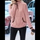 thumbnail image 5 of Sudadera Informal de con Cremallera de un Cuarto para Mujer, Larga, Ligera, Suave y Afelpada, con Bolsillos. Rosa S, 5 of 9
