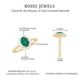 thumbnail image 6 of Rosec Jewels Lab Grown Emerald Oval Engagement Ring with Halo - 5X7 mm - Emerald Diamond Ring for Women - AAAA Grade Certified, 18K Yellow Gold, US 4.50, 6 of 9