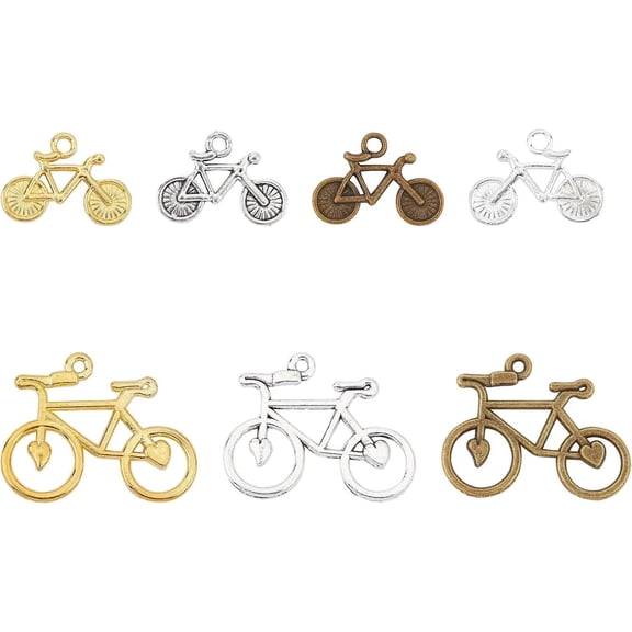 70pcs 2 Sizes Alloy Enamel Charms Bicycle Pendants Double Sided Biking Charms Cycling Pendants for Necklace Bracelet Jewelry Making and Crafting colorful DIY