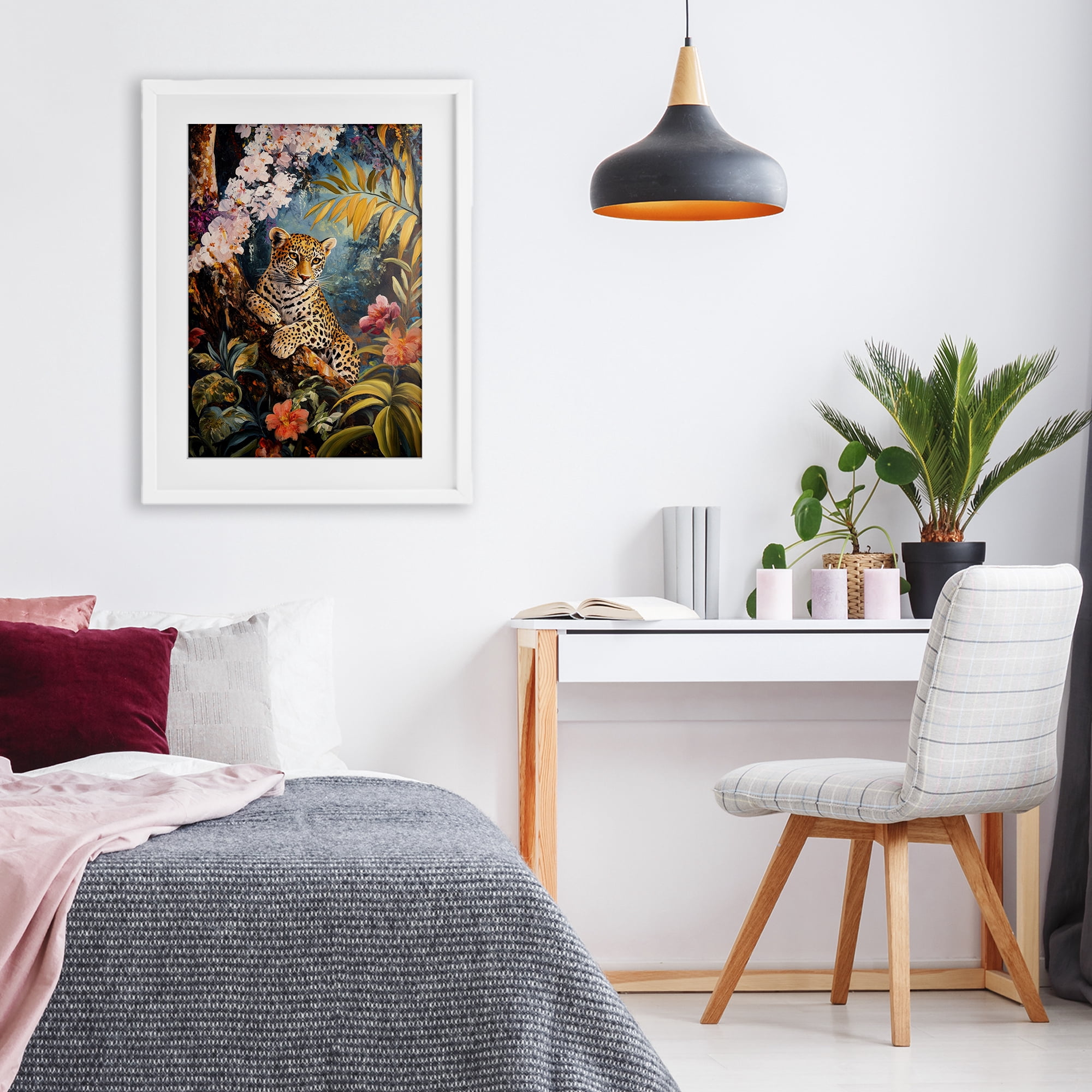 Stupell Industries On The Wild Side Botanicals White Framed Print Under Glass, design by Petal Prints Design