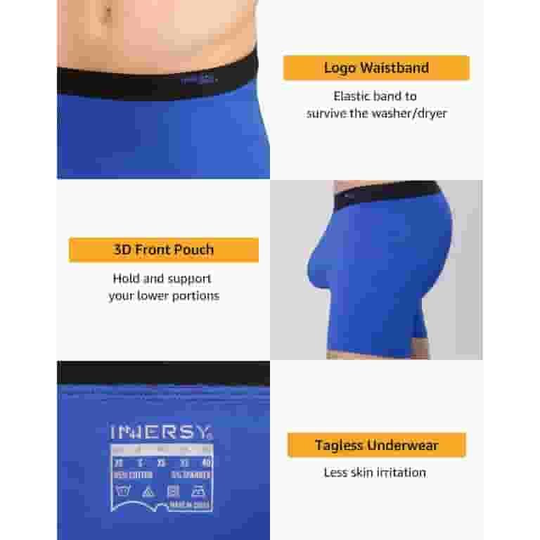 INNERSY Men's Stretchy Cotton Boxer Briefs, 7 Pack, Rainbow INNERSY Men's Stretchy Cotton Boxer Briefs, 7 Pack, Rainbow