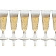 thumbnail image 2 of Crown Display Plastic Wine Flute Glasses, Disposable 5 oz Wedding Champagne Glasses - Gold Sparkle, 2 of 10