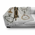 thumbnail image 3 of Clock Soft Flannel Fleece Blanket, Vintage Styled Clocks Arrangement Old Fashioned Pattern in Antique Theme Design, Cozy Plush for Indoor and Outdoor Use, 70" x 90", Umber and Beige, by Ambesonne, 3 of 6