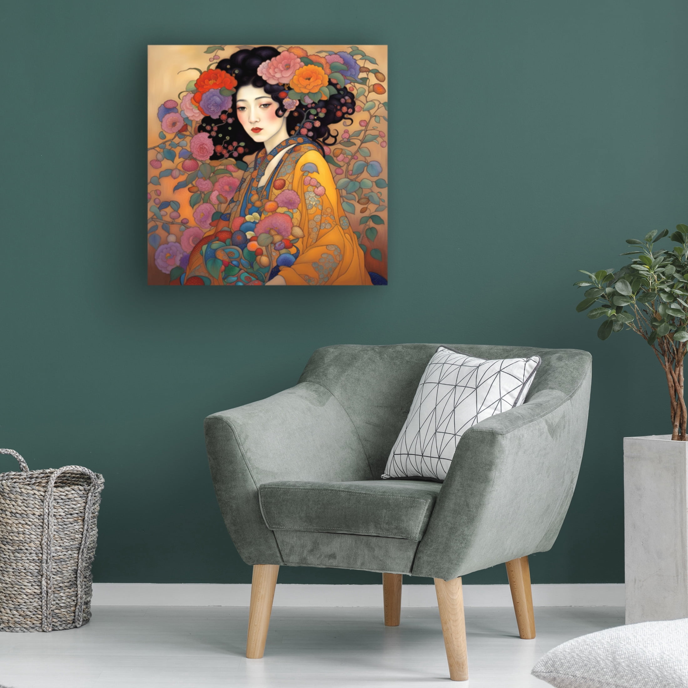 Canvas Wall Art - Tina Lavoie 'Art Nouveau Beauty XVII' Wall Art for Living Room, Bedroom, or Office Décor by Trademark Fine Art - 24 x 24 Inches