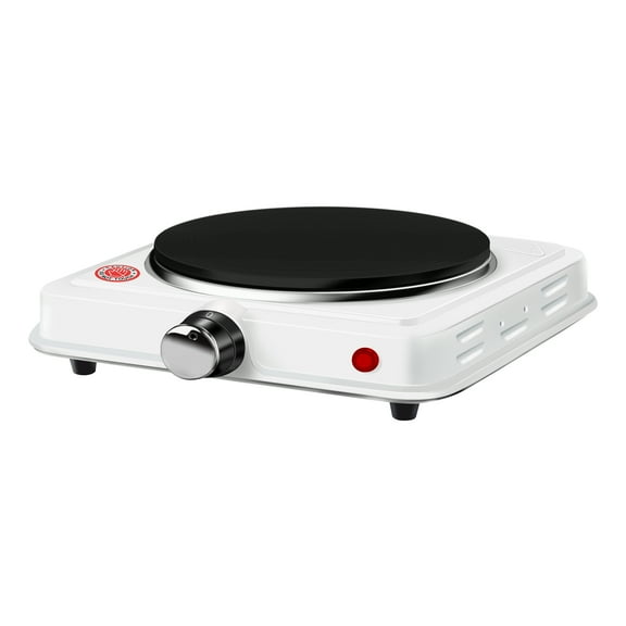 AGUDAN Compact and Portable Countertop Burner, Temperature Controls for Small Kitchens (White)