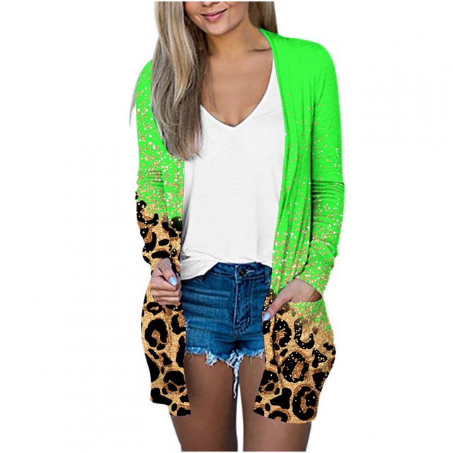 CEHVOM Mode Femmes Imprimé Cardigan à Manches Longues Ample Manteau Blouse Liquidation