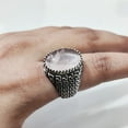 thumbnail image 5 of Rose Quartz Mans Ring, Natural Rose Quartz ring, Silver Jewelry, 925 Silver Ring, Birthday Gift, Heavy Mens Ring, Arabic Design, Ottoman Style Ring, Christmas, Turkey Mens Signet Ring, 5 of 7