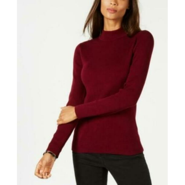 Karen Scott Women's Cotton Ribbed Turtleneck Top Medium Red Size Small -  Walmart.com