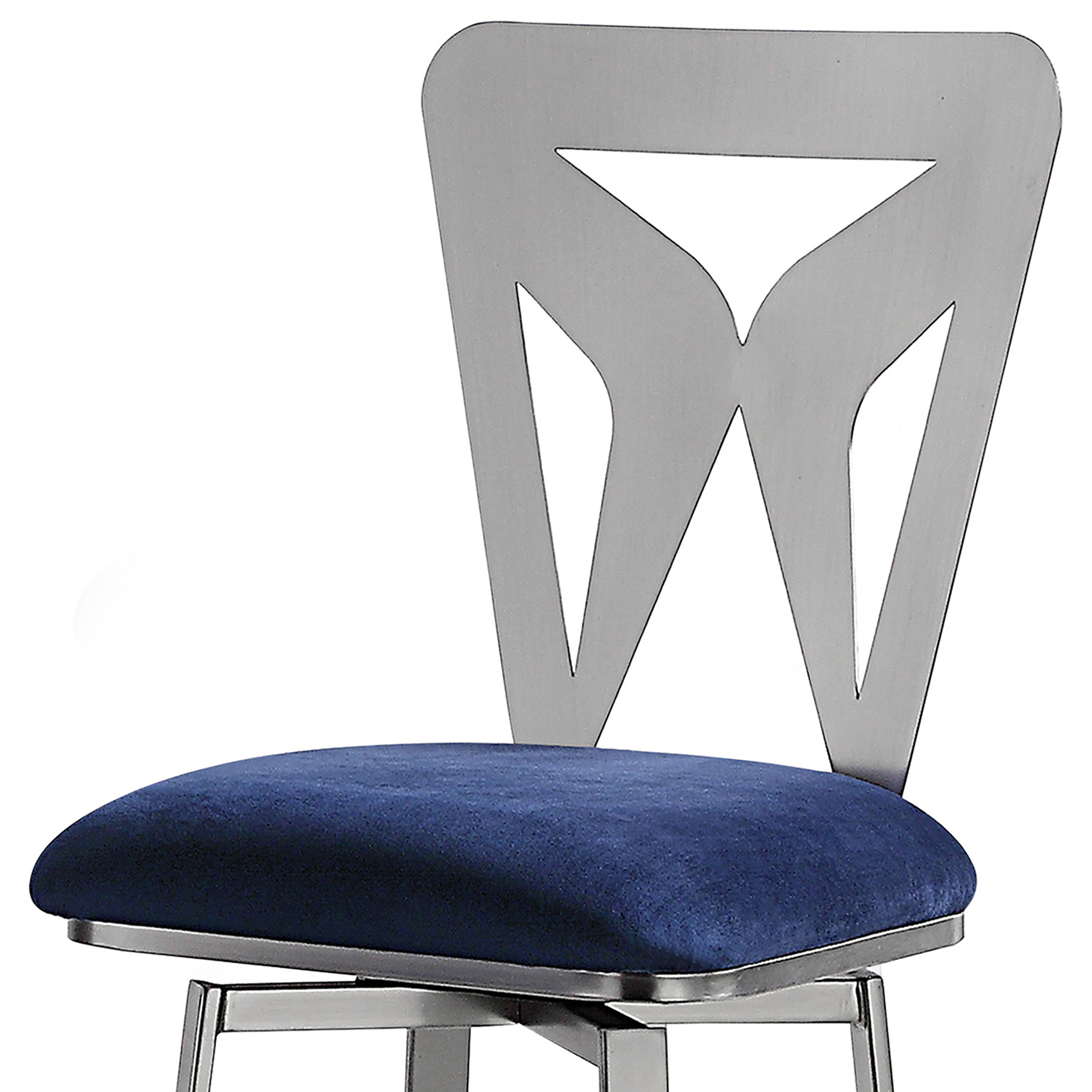 Furniture of America Harper Metal Swivel Stool-Set of 2, Navy, 24-in