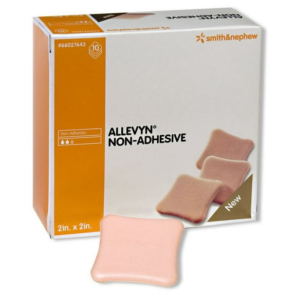 Allevyn Foam Dressing 2 X 2 Inch Square Non-Adhesive without Border Sterile, 66027643 - Pack of 10