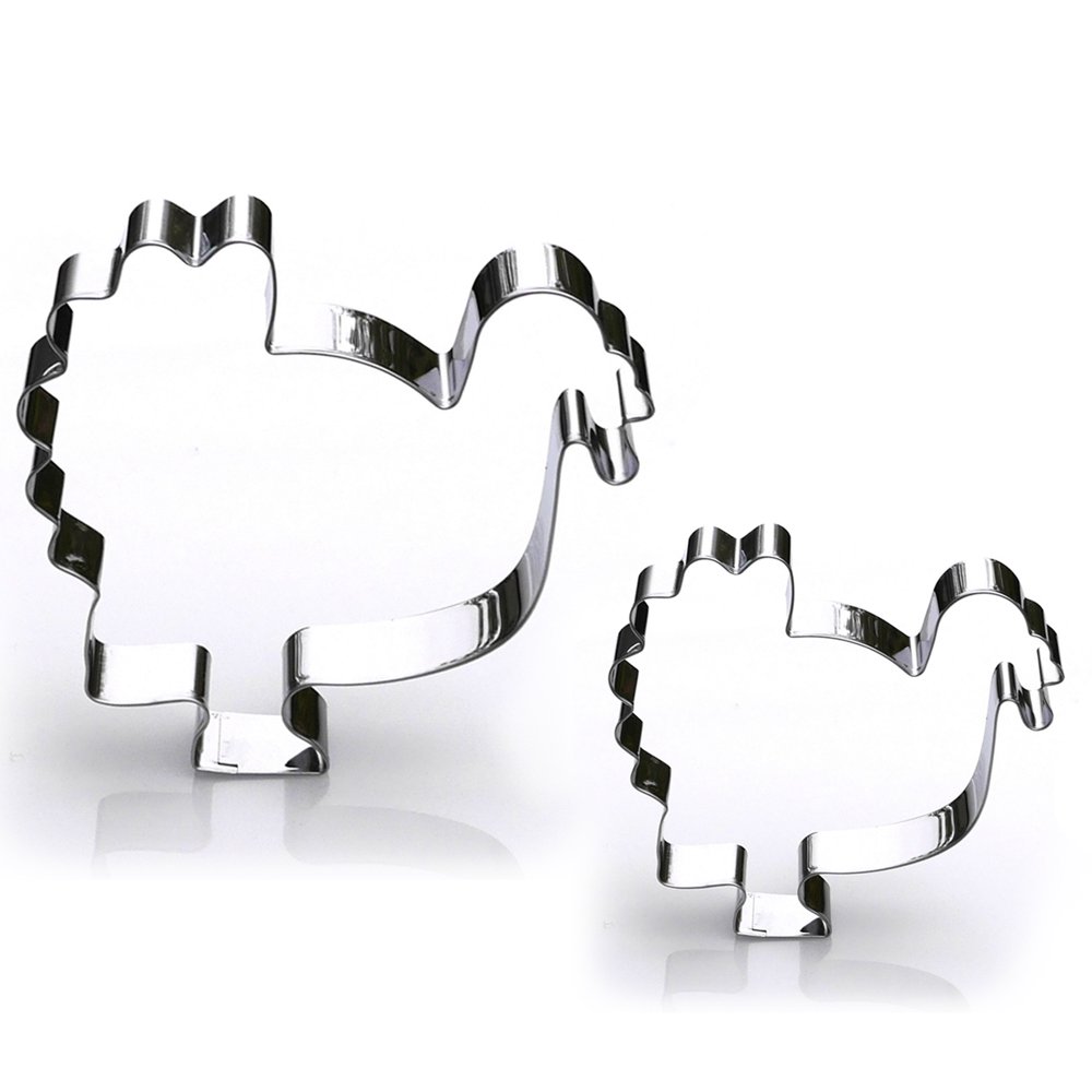 Turkey Cookie Cutter Set, 2 Piece, Stainless Steel