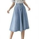 thumbnail image 1 of Falda vaquera para mujer - Verano 2025, cintura alta elástica, corte A, largo midi, 1 of 7