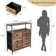 thumbnail image 4 of 6 Drawer Dresser for Bedroom with Shelves, Chests of Drawers, Fabric Vertical Dresser Storage Tower, Brown, 4 of 9