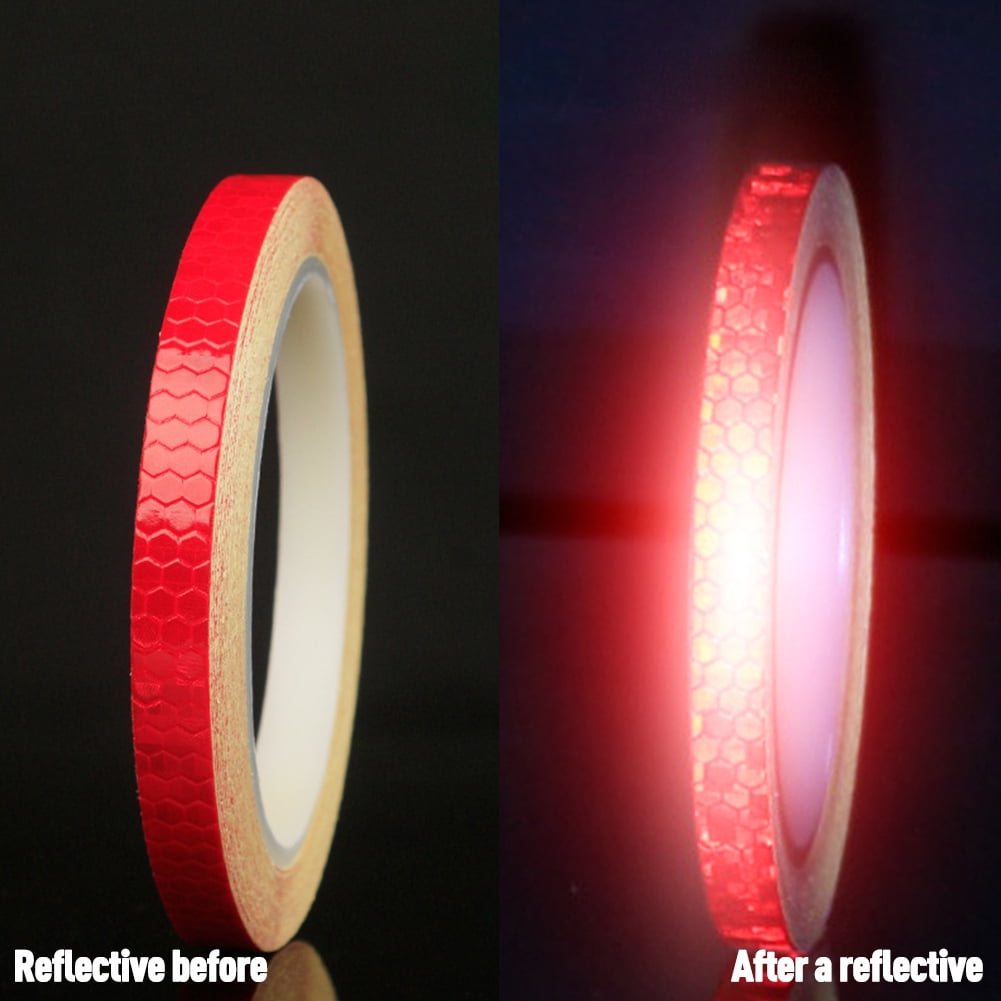 Longzhimei Reflective Stickers Safety Warning Tape Reflective Tape Self-Adhesive for Helmets Bicycles Strollers Wheelchairs and More Pack of 25 Red