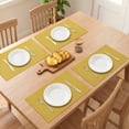 thumbnail image 3 of Unique Bargains Cotton and Linen 4Pcs Rustic Table Mats Golden Yellow 18.1x11.8inch, 3 of 6