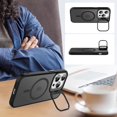 thumbnail image 5 of Case for iPhone 12 Case/iPhone 12 Pro Translucent Matte with Screen Protector - Built-in Camera Stand - Slim Fit Protective Phone Case 6.1” for Men Women Girls - Black, 5 of 14