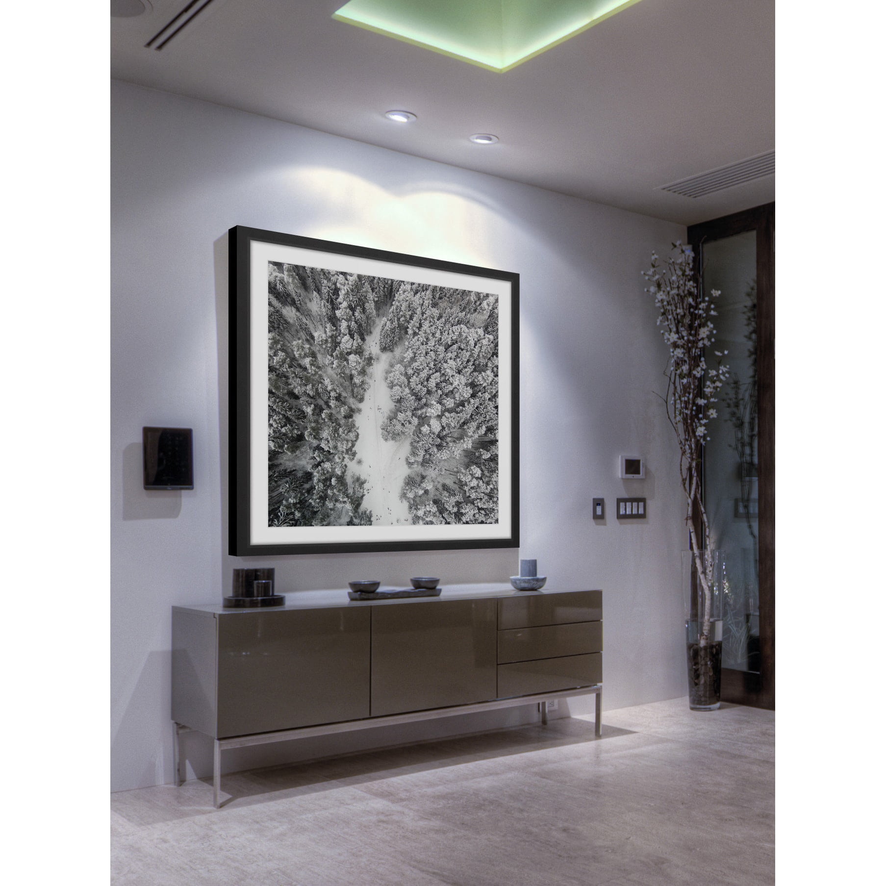 Marmont Hill "Path Among Giants" By Karolis Janulis Framed Painting Art Print, 12.0" x 1.5"