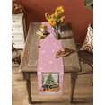 thumbnail image 5 of Ldtrchee Pink Christmas Tree Table Runner 36 Inches, Watercolor Xmas Snowflake Bed Runner Dresser Scarves Tabletop for Indoor Outdoor Parties/Ceremony/Banquet, 13"x 36", 5 of 8