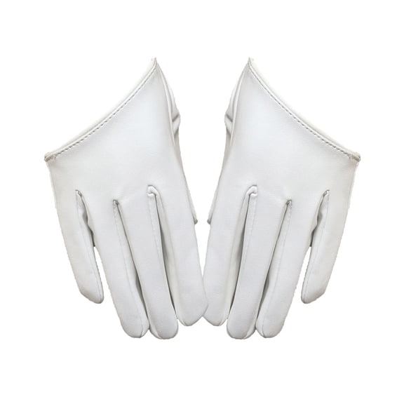 OULII 1Pair White Elegant Dance Half Palm Gloves Comfortable Finger Gloves for Wedding and Evening Performance