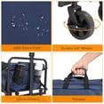 thumbnail image 6 of Blue Garden Utility Cart, Foldable Flat Cart with 220 LBS Load Capacity, 600D Oxford Cloth Storage Bag and Silver Steel Frame for Home Yard Outdoor Use, 6 of 9