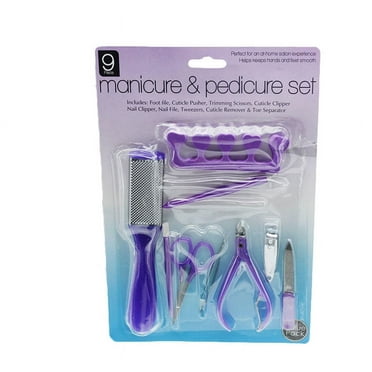 Pedicure Set 9pc. Manicure and Pedicure Set Purple