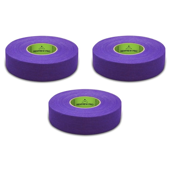 RENFREW PRO (3) Roll Pack Cloth Hockey Stick, Blade Tape - 24MM x 25M (Purple)