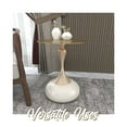 thumbnail image 5 of LeisureMod Wide Side Table with Gold Stainless Steel Top Round Accent Table and Pedestal Base Modern End Table for Home, Living Room Savoy Series in White, 5 of 11