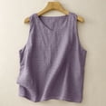 thumbnail image 2 of Bovemsi Women's Cotton Linen Camisole - Lightweight Comfortable V Neck Sleeveless Vest, Outer Wear & Base Layer for Under Clothes, 2 of 8