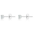 thumbnail image 2 of AVORA 10K White Gold 3mm Princess Cut Simulated Diamond CZ Stud Earrings, 2 of 6