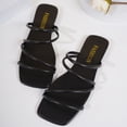 thumbnail image 6 of YTCAMLO Fashion Women's Sandals Summer Vacation Dressy Square Open Toe Strappy Sandals Slip On Comfy Weeding Flat Sandals, 6 of 9