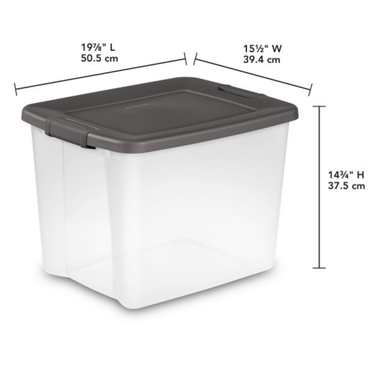 Sterilite Storage Bins with Lids, 50-Quart Clear Plastic