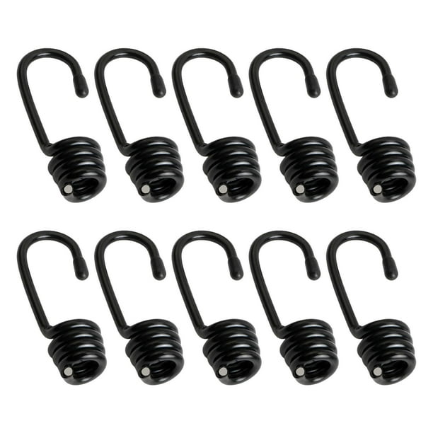 Rope 10Pcs Black Heavy Duty Metal Clips Spare Shock Cord Open End Hooks  Large
