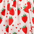 thumbnail image 5 of ZEHJUHAN Baby Girl's Sleeveless Ruffle Print Bow Strap Romper, Lace Trim Jumpsuit with Snap Closure Strawberry 2，9-12M, 5 of 7