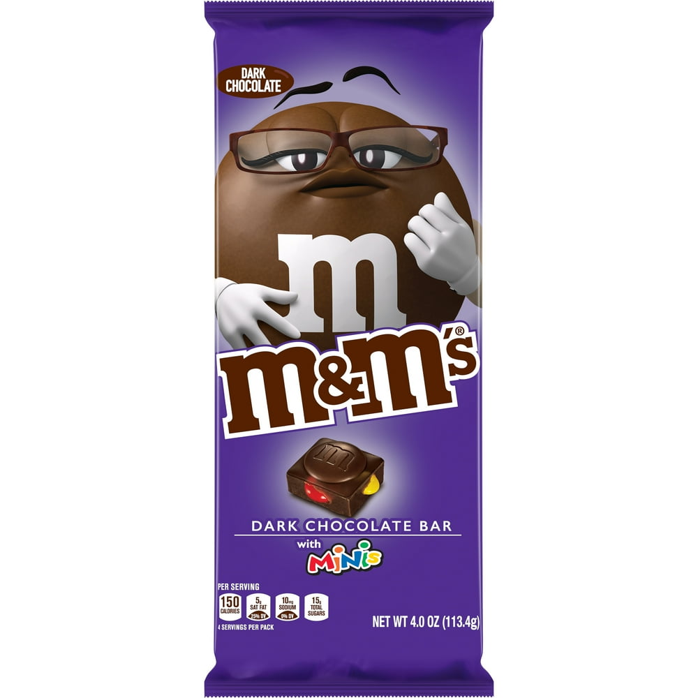 M&M'S Minis Dark Chocolate Candy Bar, 4Ounce Bar