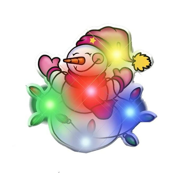 Snowman Tangled up in Christmas Lights Flashing Body Light Lapel Pins