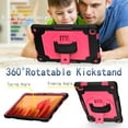 thumbnail image 4 of Dteck Shoulder Strap Case for Samsung Galaxy Tab A7 10.4" SM-T500 T505 (2020 Released) 10.4-inch,Shockproof Armor Rubber Hybrid 3-Layer Protection Back Cover without Screen Protector,Rose+Black, 4 of 6