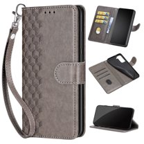 Feishell Wallet Case for iPhone 14, Premium Embossed PU Leather Flip Cover with Card Holder Kickstand Wrist Strap, Full Body Shockproof Phone Protection Case for iPhone 14, S1grey