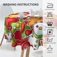 thumbnail image 4 of Merry Christmas Round Tablecloth Washable Table Cover for Home Kitchen Dining Picnic Party 60 Inch, 4 of 5